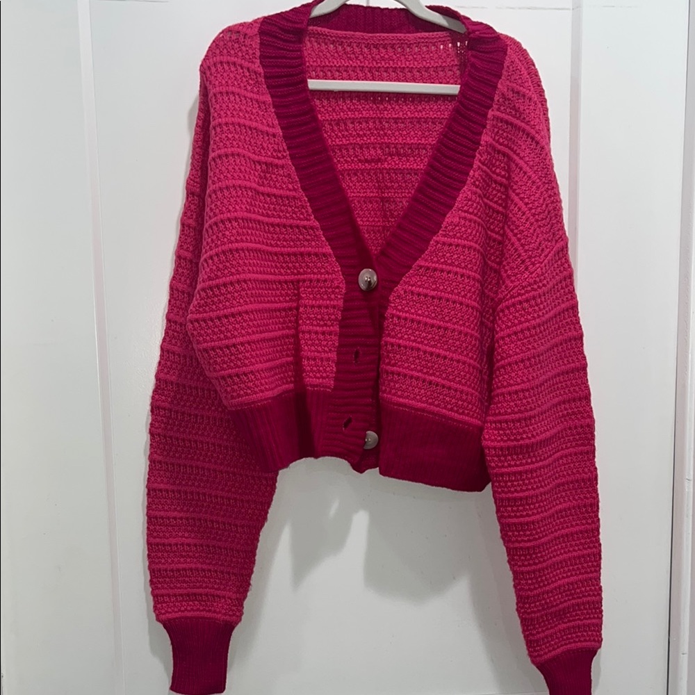 Cropped Pink Cardigan